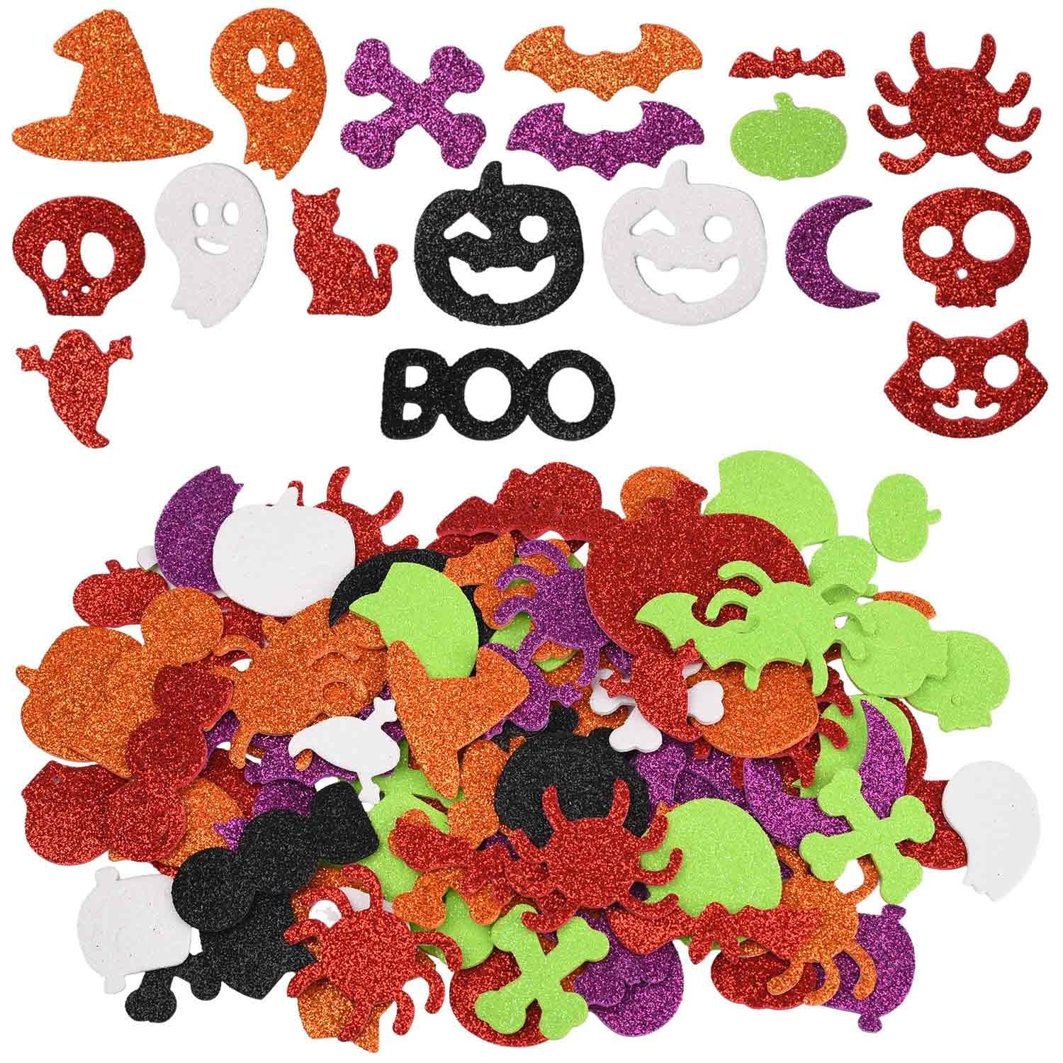 MFUOE 100 Pcs Halloween Foam Stickers Self Adhesive Foam Stickers Craft Stickers for Halloween Party Arts and Crafts Decoration
