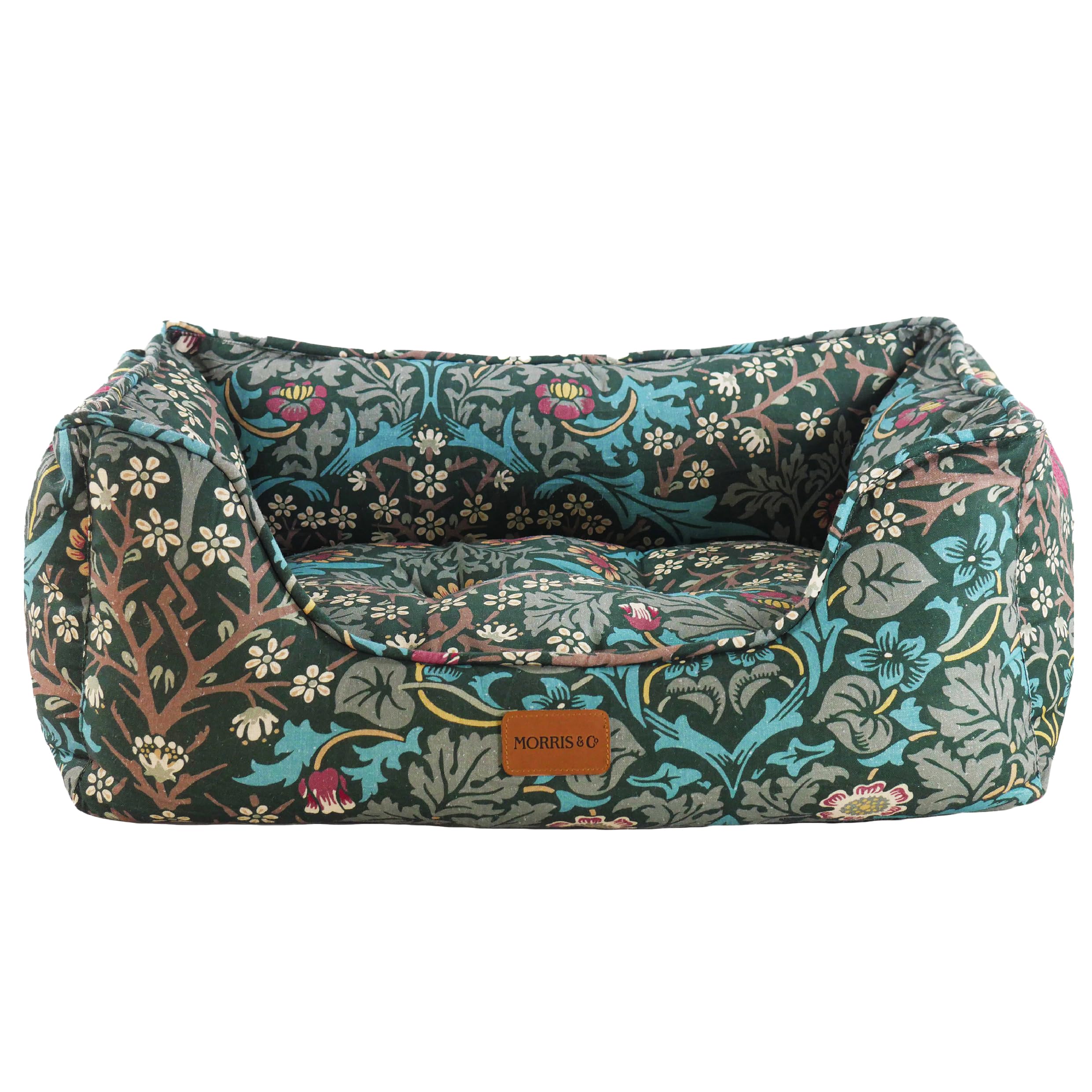 William Morris Blackthorn Print Square Dog Bed - Small
