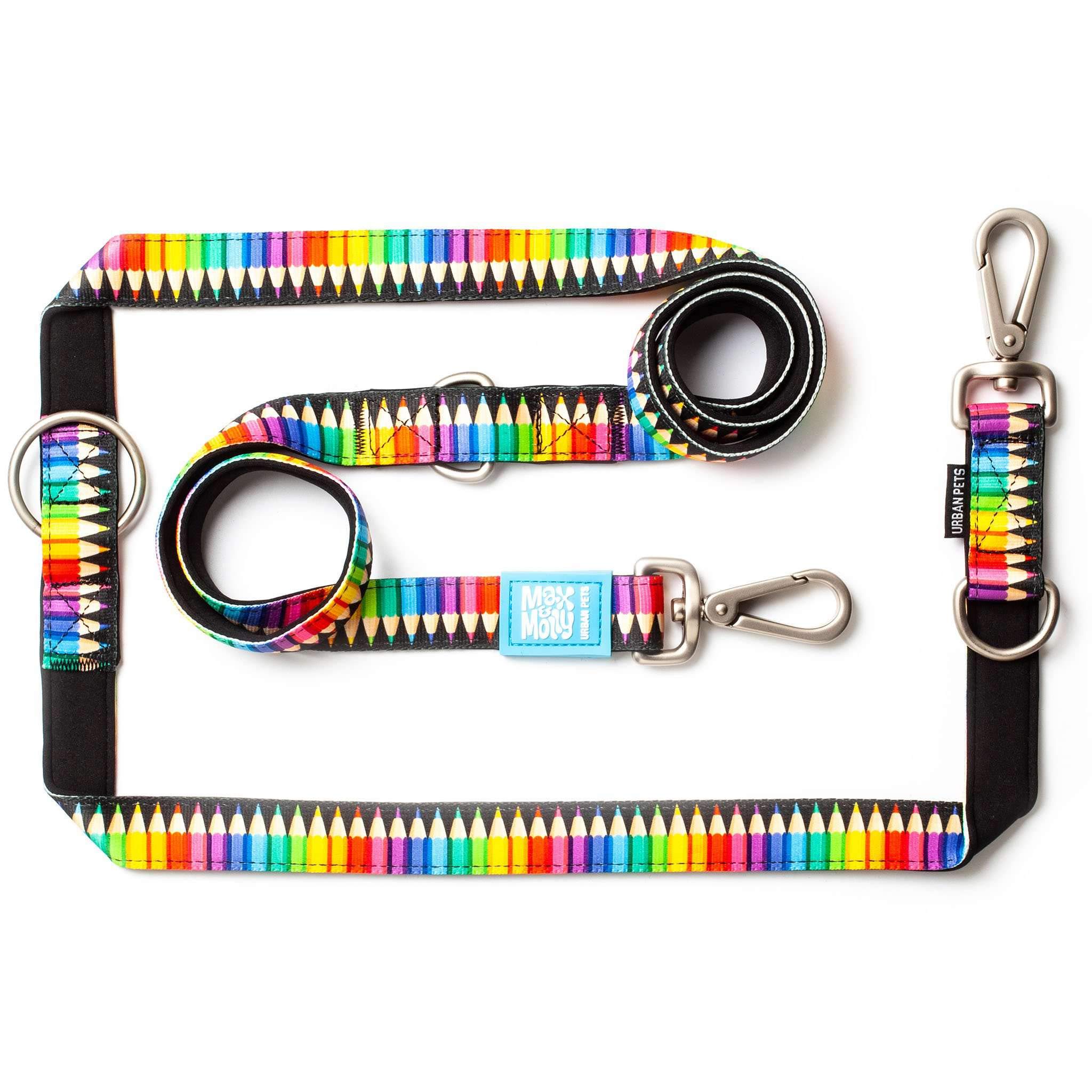 Max & Molly 4894512020573 Comfortable, Safe, Padded Neoprene, Cool and Flexible, Multifunctional Lead, L, Crayons
