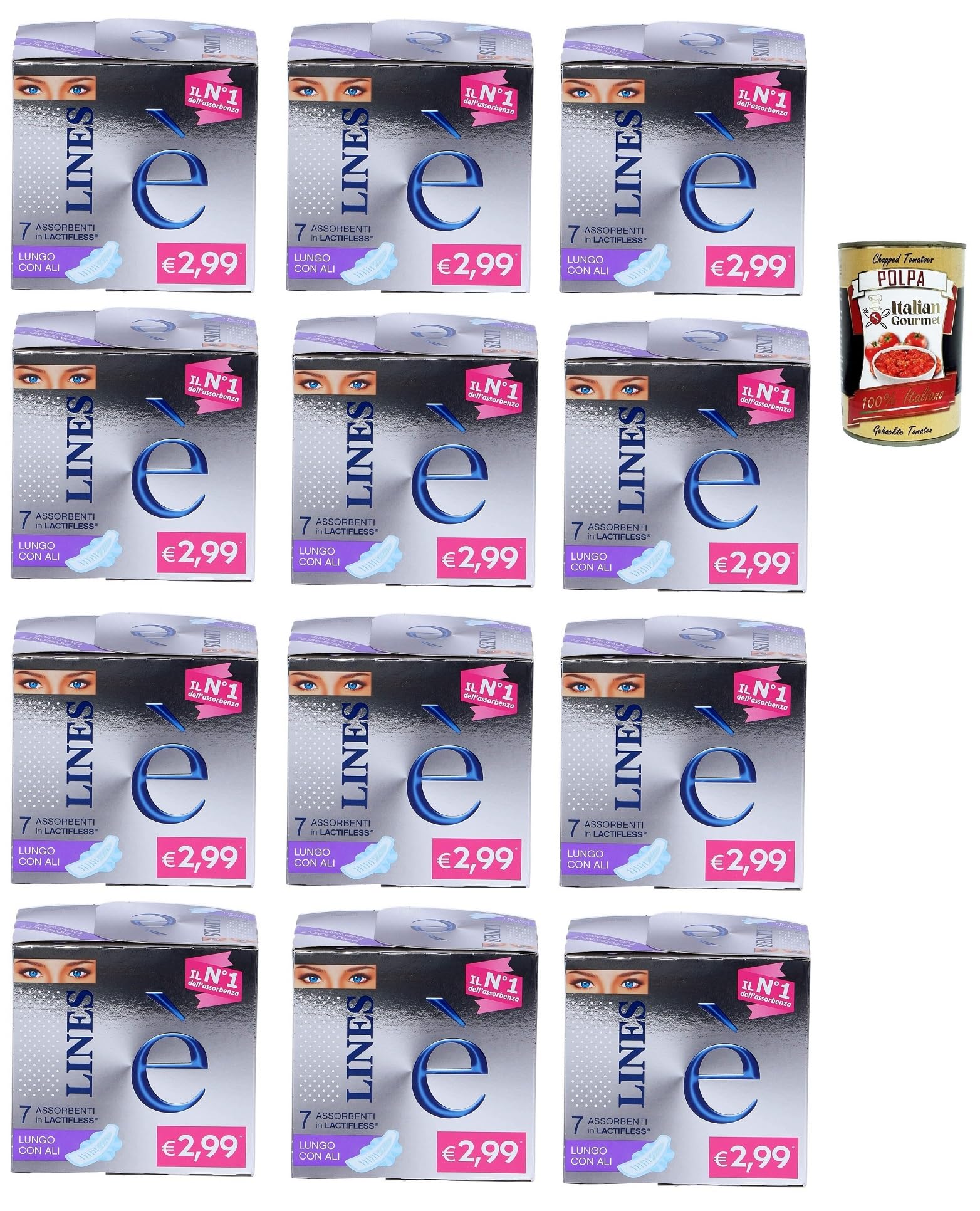 Lines è lungo con ali 12x 7 st. saugfähig in Lactifless lang mit Flügeln + italian Gourmet polpa 400g