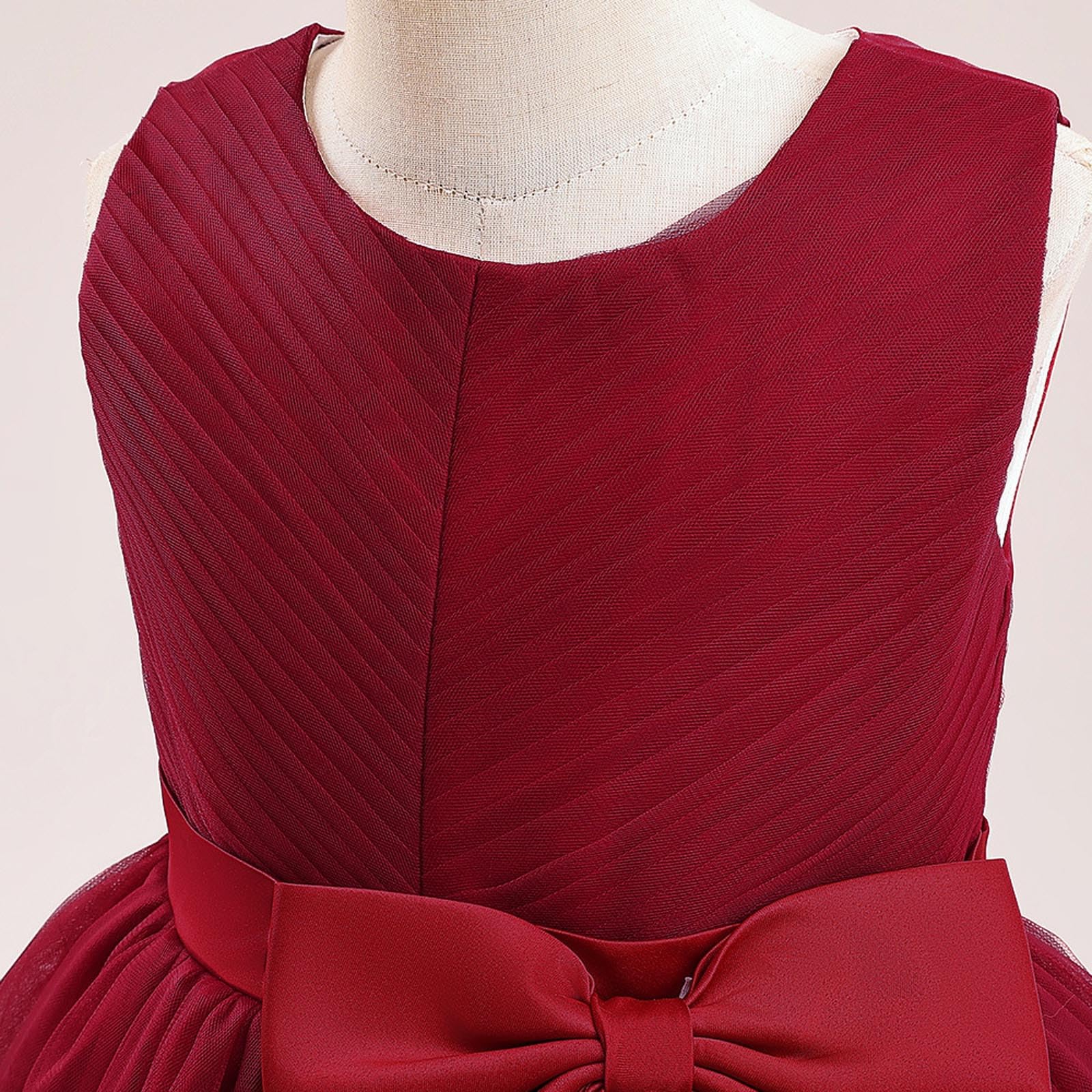 Générique Robe Princesse Fille Anniversaire Cérémonie Fête Chic Cortège Mariage Dentelle Tulle Volants Paillettes sans Manche Été Vêtement 3-12 Ans A36