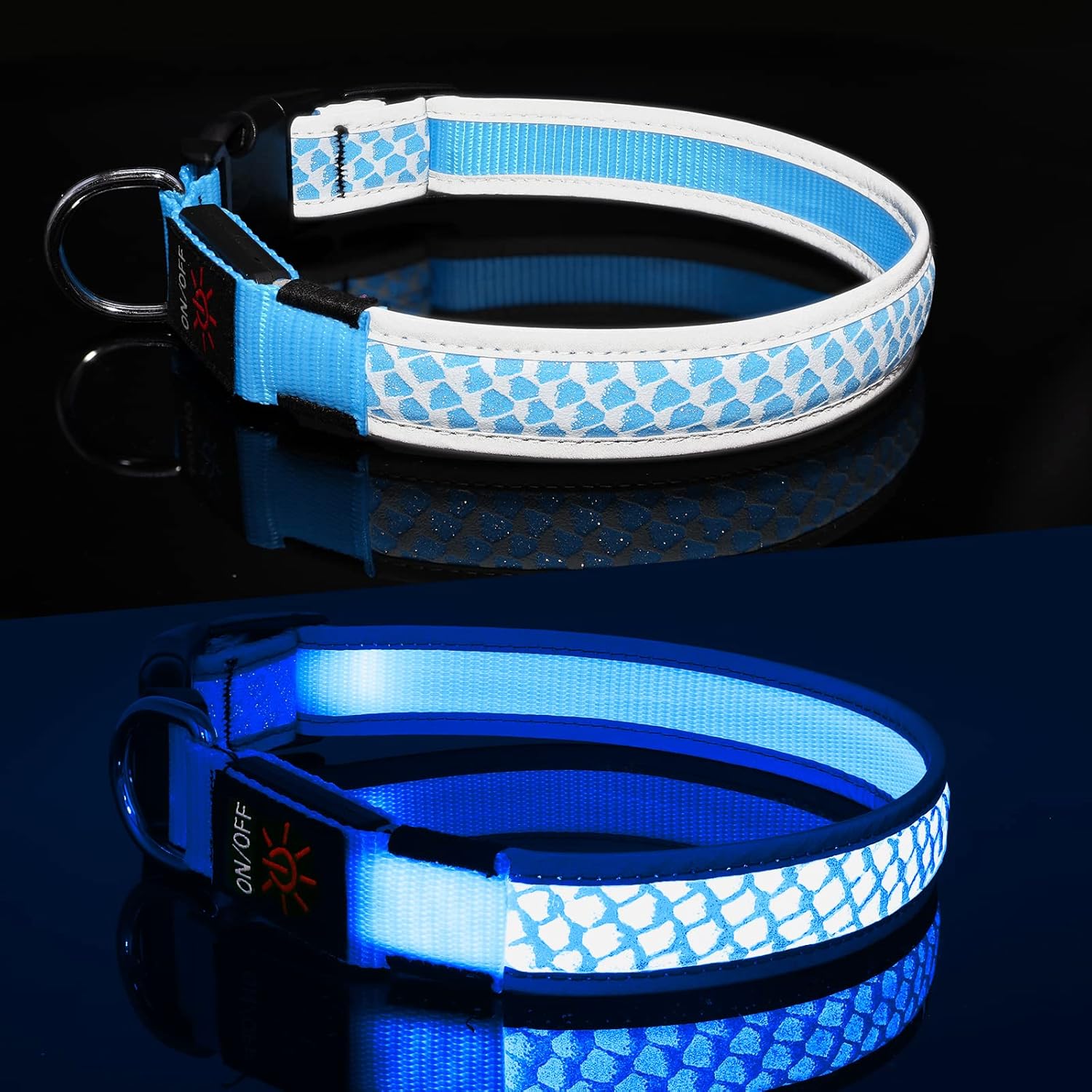 Light Up Dog Collar LED Illuminated Dog Collar Rechargeable Glow in The