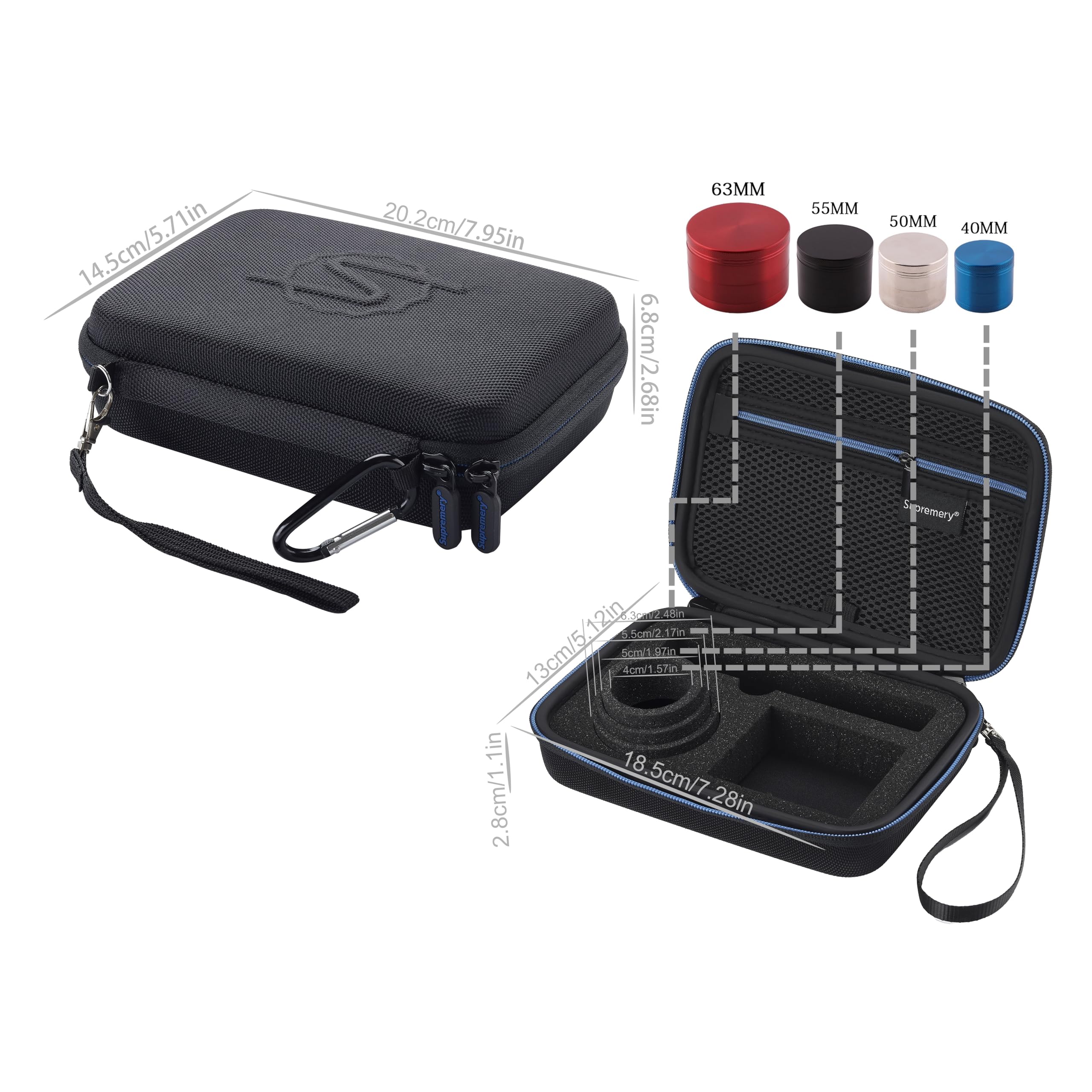 Etui ochronne Supremery kompatybilne z akcesorium do parownika Xmax V3 Pro Vaporizer, czarno-niebieskie