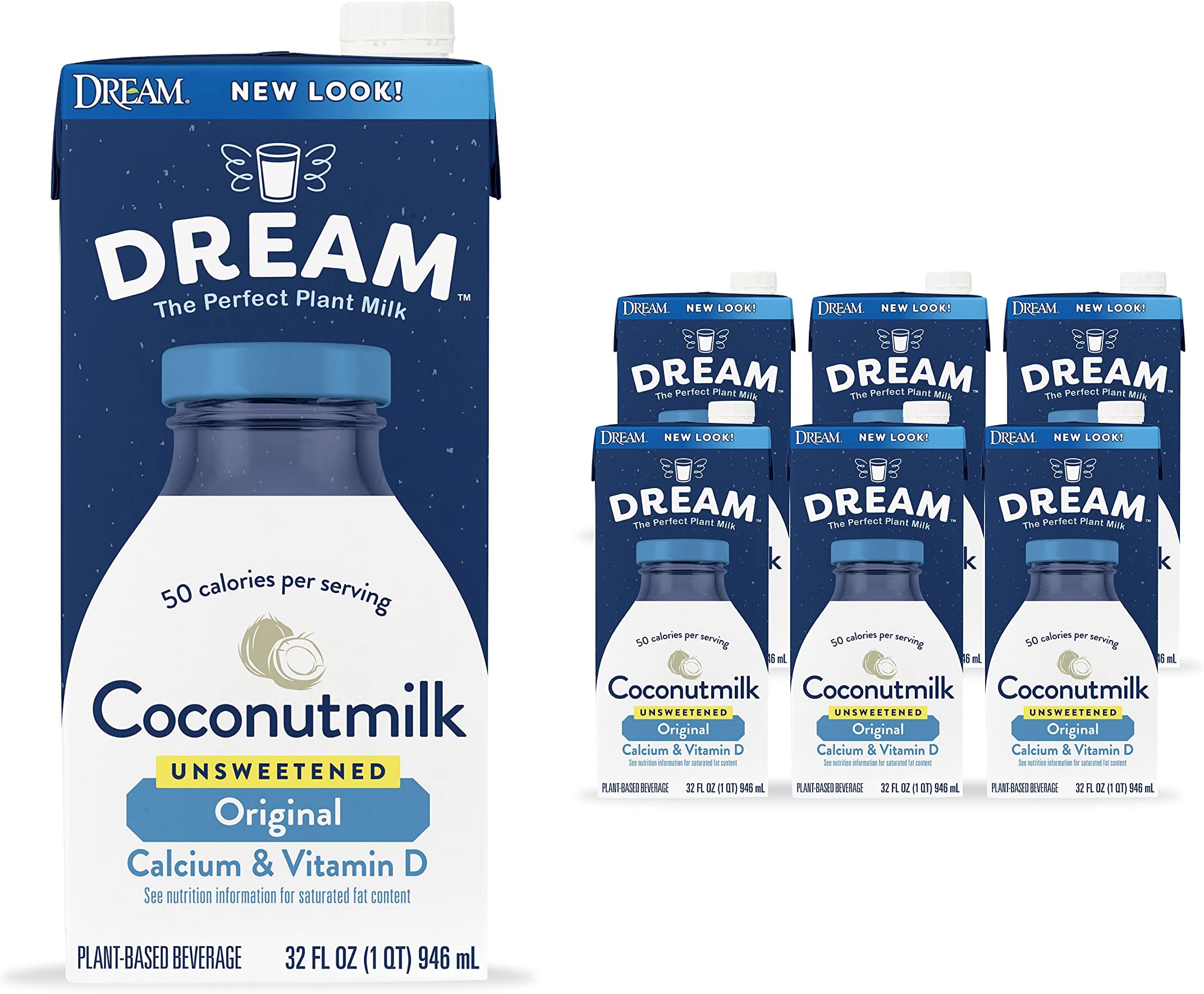 Coconut Dream Enriched Coconut Drink, Original Unsweetened, 32 Oz (Pack of 6)