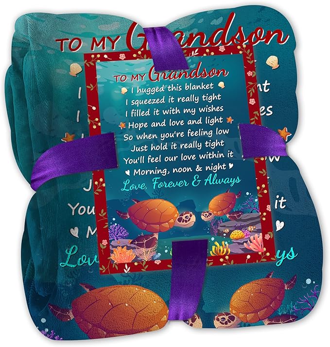 Fastpeace to My Grandson Blanket, Grandson Gifts from