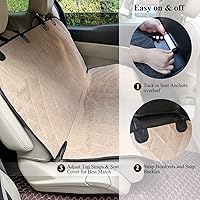 Vista 7 de Vivaglory - Fundas de asiento de automóvil para perro, con diseño sin falda, acolchado y duradero, 600 denier, Oxford, 4 capas protectores de coche
