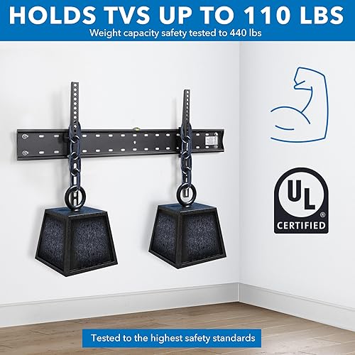 Miniatura 3 de Mount-It! Soporte de pared inclinable para TV con certificación UL para la mayoría de televisores de pantalla plana de 43 a 90 pulgadas, soporte de