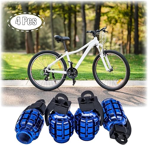 Vista 189 de 4 tapas de vástago de válvula de neumático estilo dado, con anillo de goma O, cubiertas universales de aleación de aluminio a prueba de polvo