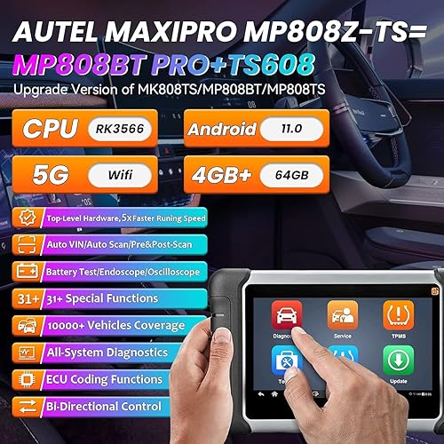 Miniatura 10 de Autel Escáner MaxiCOM MK808Z-BT - Igual que MK808BT Pro, Android 11 Herramienta de escaneo de control bidireccional, actualizado