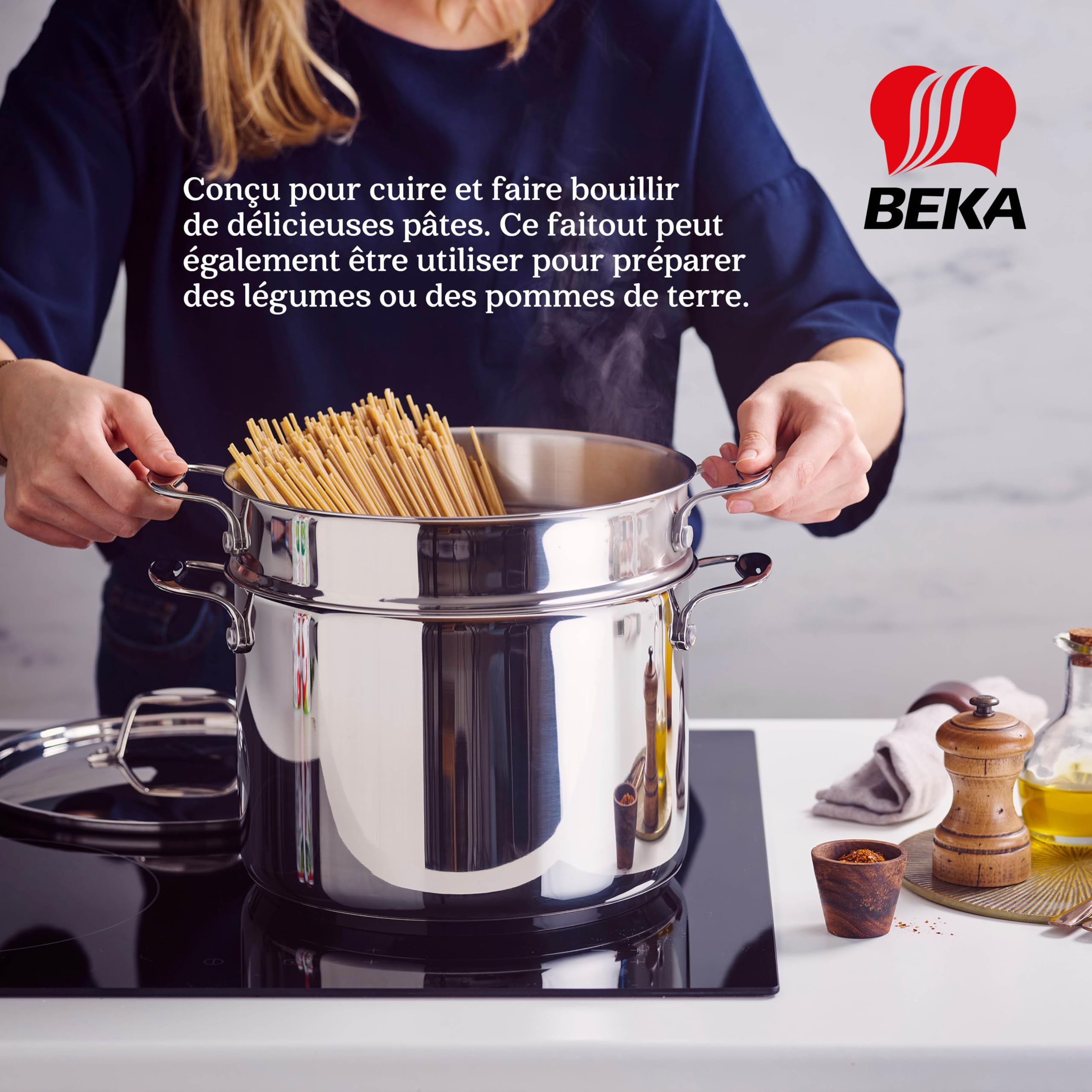 Beka Chef Cocedor de Pasta Acero Inoxidable 24 cm