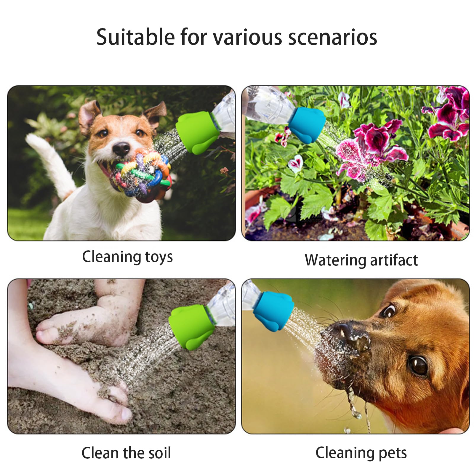 Douche D'extérieur pour Chien, Portable Water Bottle Shower Head,pommeau De Douche Portable pour Chien, Embout De Bouteille, Pulvérisateur d'eau, Accessoires pour Douche De Chien Portable