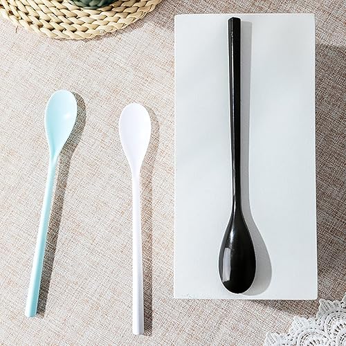 Miniatura 6 de Dadamong 9 cucharas de café para remover café, cucharas de plástico para café expreso, cucharas gruesas de mango largo para mermelada, miel, café,