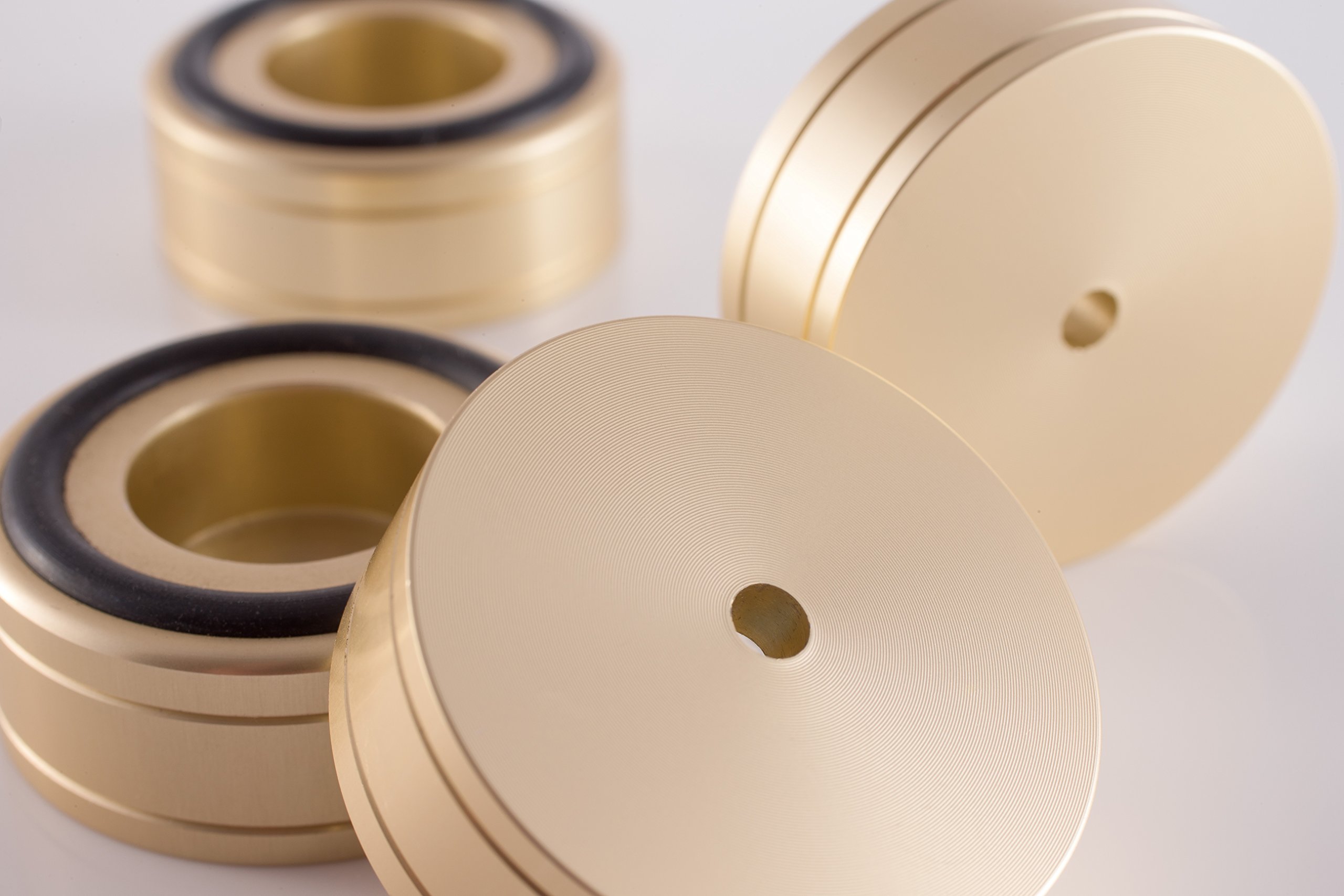 Alu Füße massiv 39x16 Alu Geräte-Füße Audio Absorber edel 4X Gold Champagne