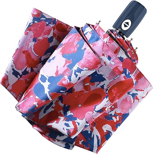 FDJASGY Paraguas de viaje plegable compacto con protección UV, cierre automático, paraguas de lluvia plegable compacto para mujeres y hombres,