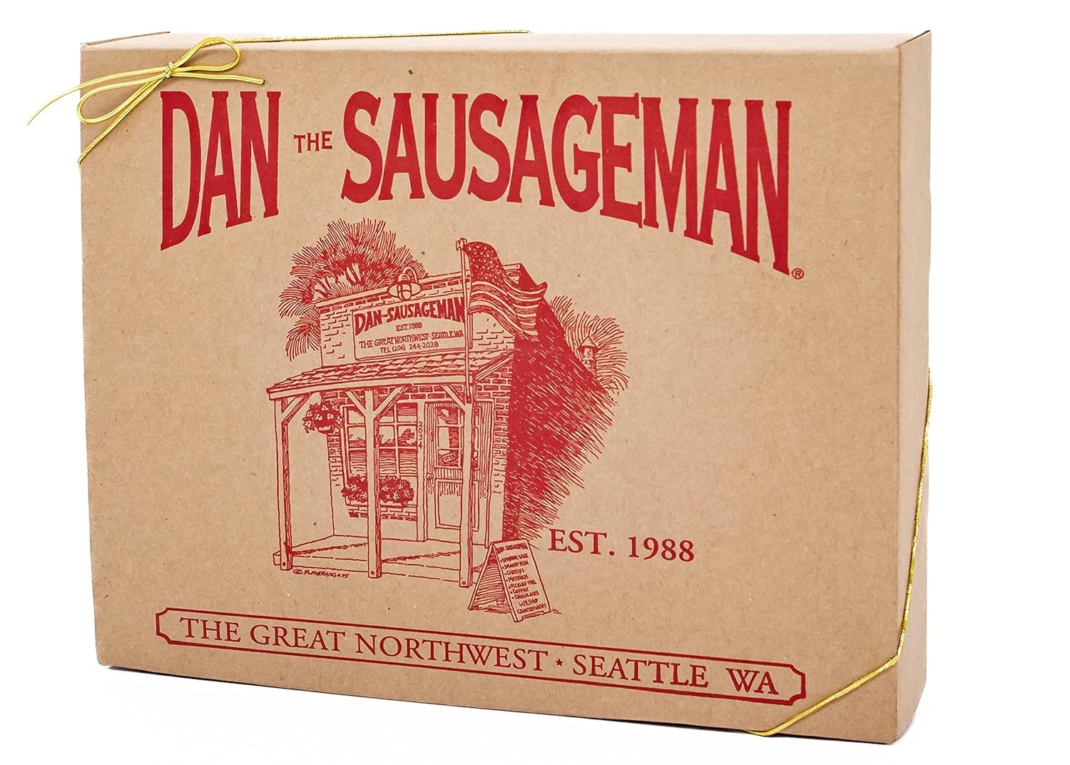 Dan the Sausageman Juneau Gourmet 8 items Gift Basket - Original Summer Sausage, Wisconsin Cheese, Mustard, Craker, Olives, Nuts and Candy | Gift Snack Box - Image 4