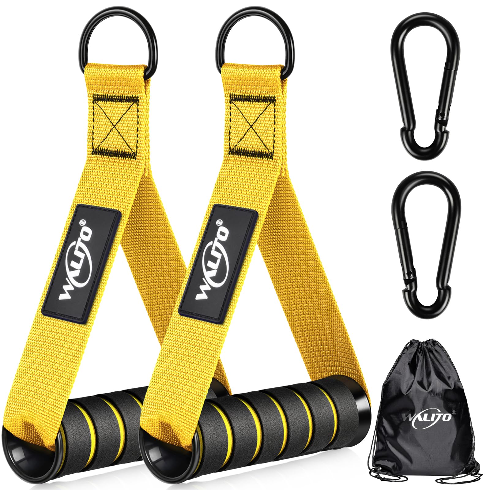 WALITO Exercise Handles, Replacement Cable Machine Attachments for Home Gym Equipment, Pulley System, Pilates, Resistance Bands, Strength Trainer, Heavy Duty Working Out Handles