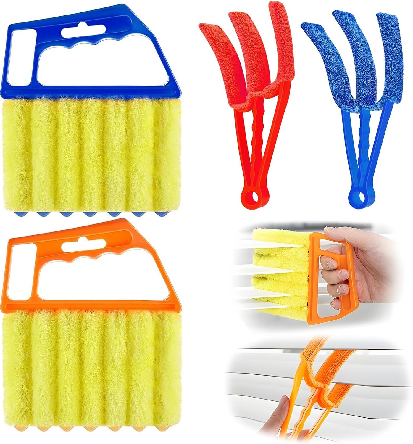 Blind Cleaner Duster Tool, 2026 New Window Venetian Washable 7 Fingers Dusting and Air Vent Cleaner, Shutter Cleaner Brush, Blinds Air Conditioner Fan Duster Dirt Cleaning (A)