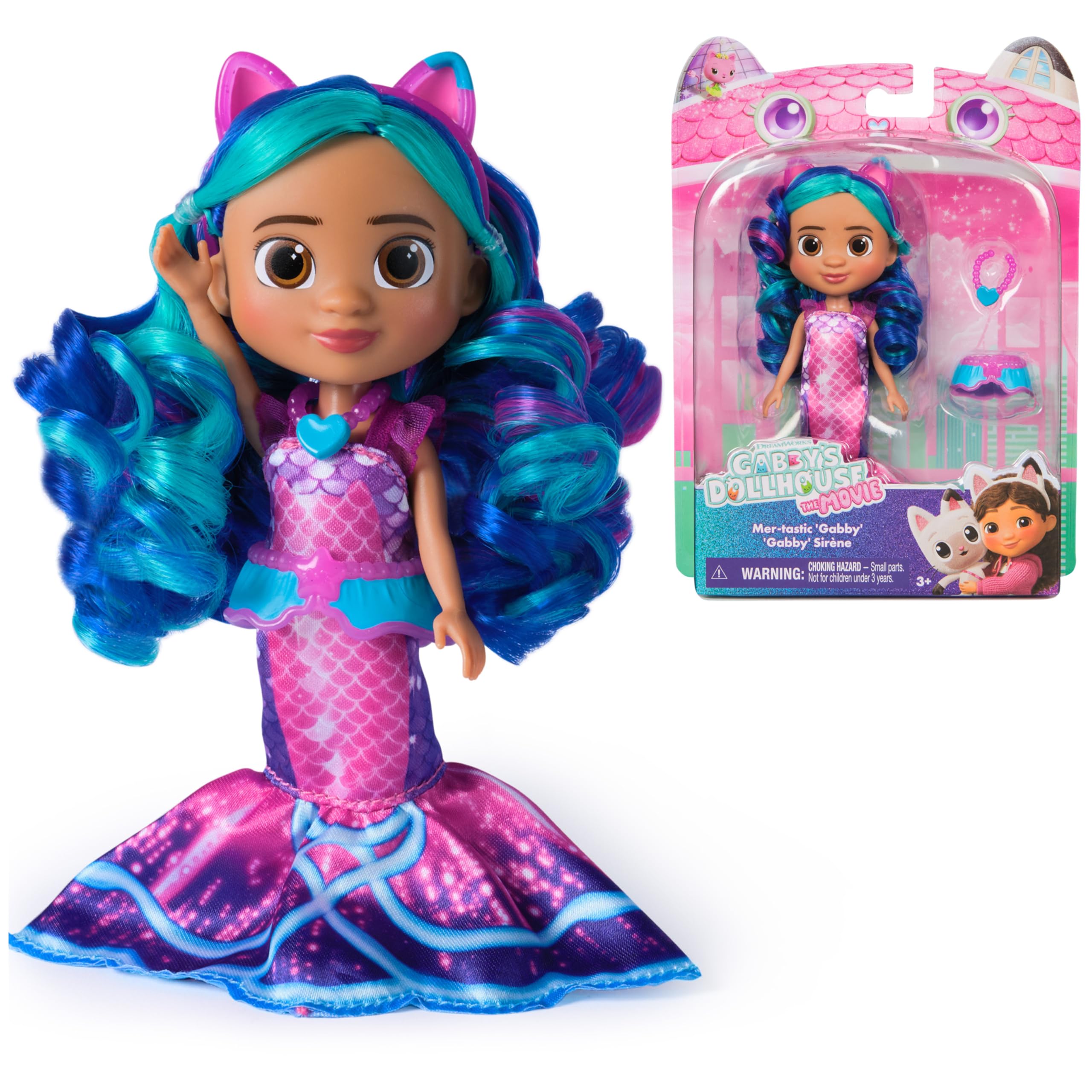 Gabby's Dollhouse The Movie, Mer-tastic Gabby Doll, 6-Inch Mermaid Figure