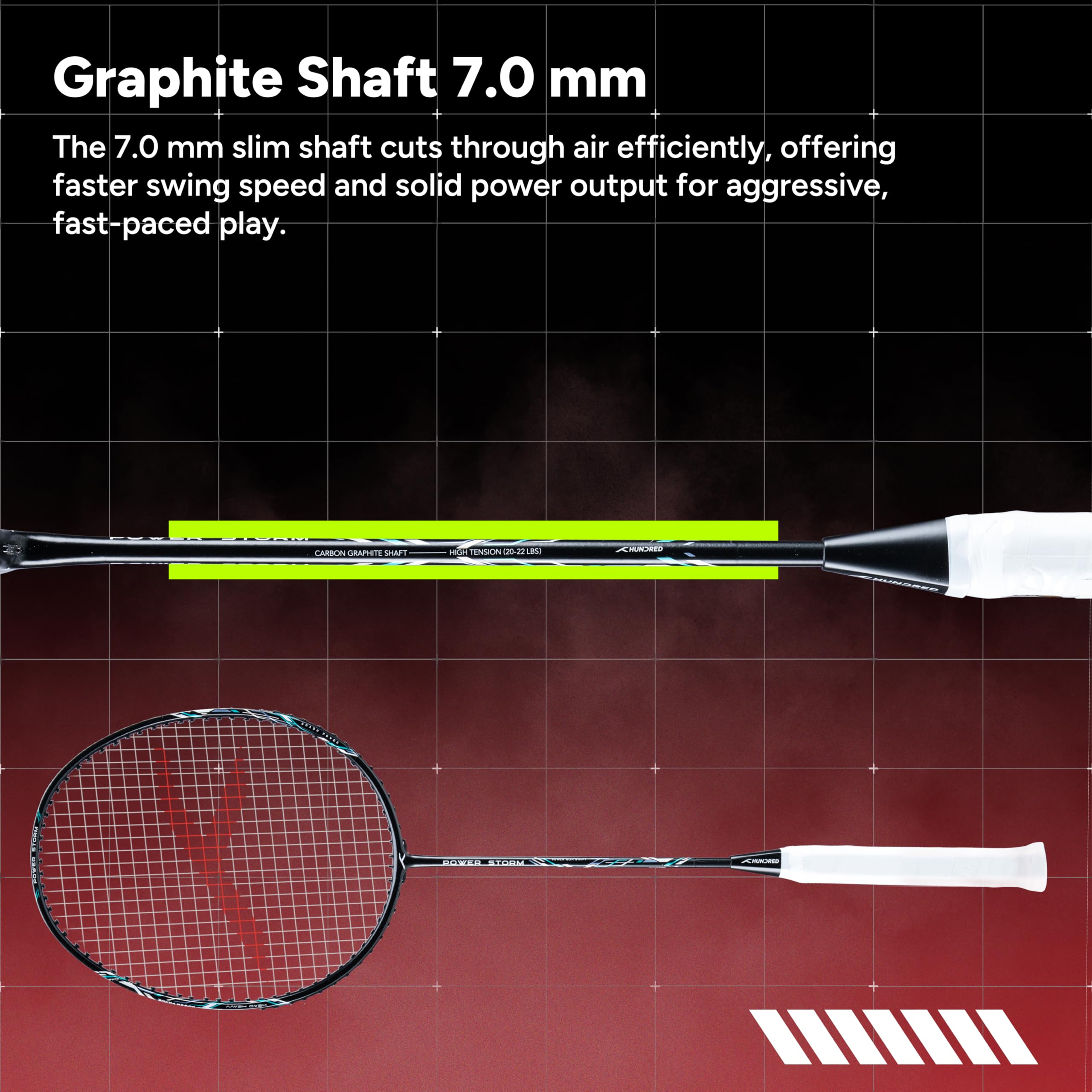 Hundred Power Storm Badminton Racket - Attack! -5 Hundred Power Storm Badminton Racket - Attack! -5