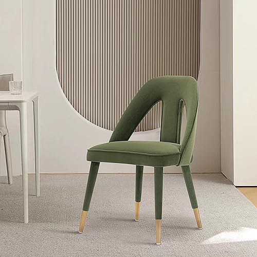Miniatura 3 de Manhattan Comfort Neda - Sillas de comedor modernas de terciopelo con elegante diseño de respaldo en forma de T, acolchado de espuma de alta Verde
