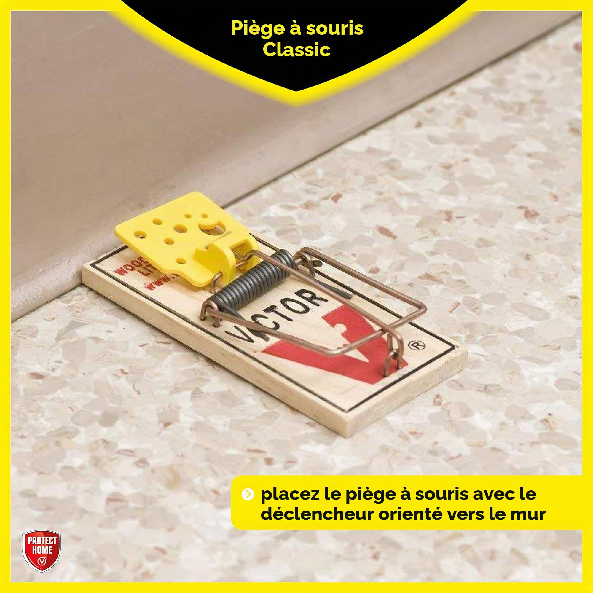 Protect Home Lot de 2 pièges à Souris Classique en Bois avec Grande Force de Frappe