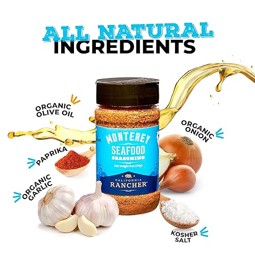 Miniatura 3 de Monterey - Condimento para mariscos y salmón para camarones, salmón con tablones de cedro y patas de pollo, con sal marina gruesa, eneldo fresco,