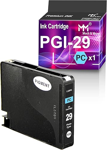 MM MUCH & MORE Compatible Ink Cartridge Replacement for Canon PGI29 PGI-29 PGI-29PC to use with Lucia PGI-29 Pixma PRO-1 PRO1 Printers (Photo Cyan)