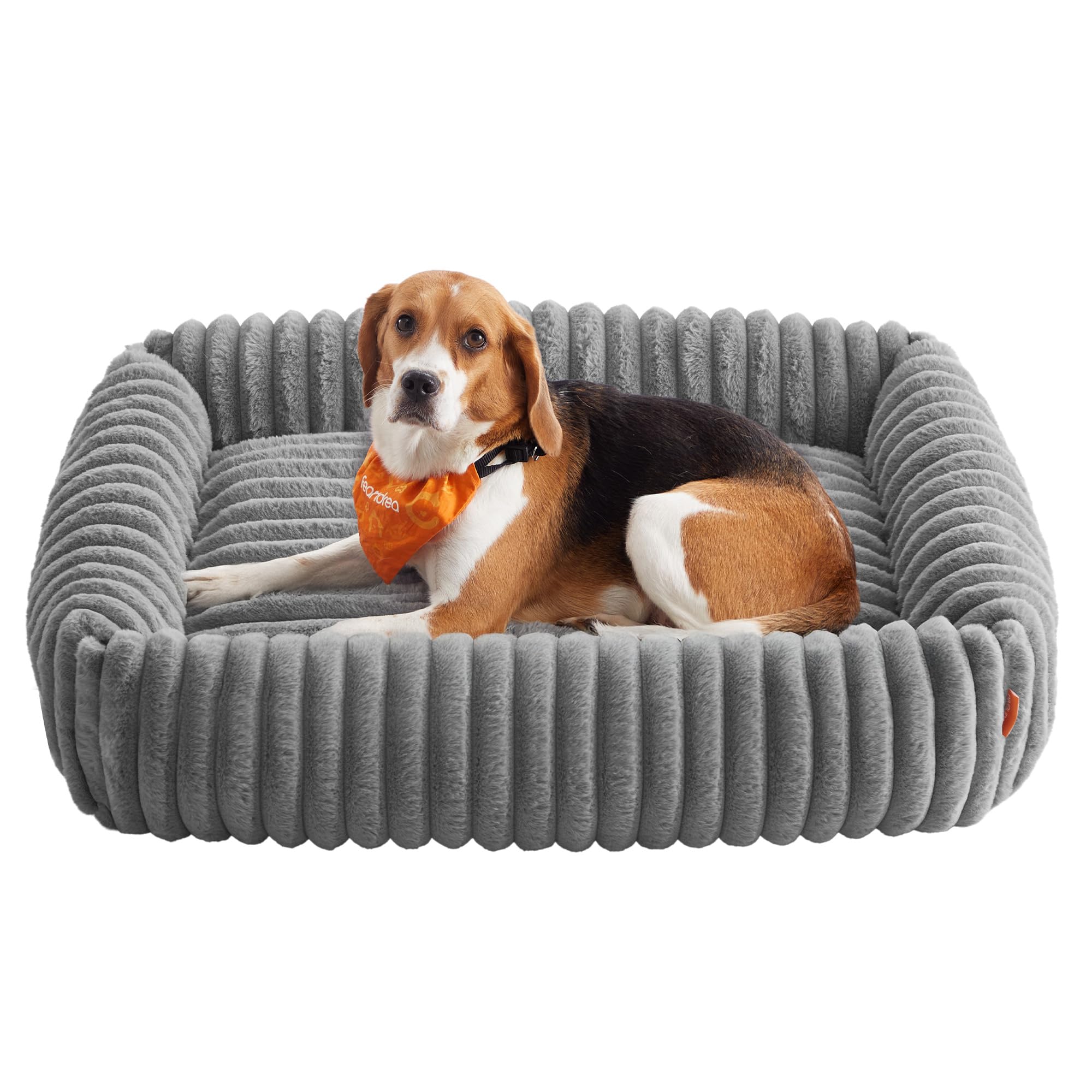Feandrea Cama para Perros, Cama Ortopédica Grande, Cojín Lavable, Colchoneta Mullida, Acolchado Suave, 91 x 68 x 18 cm, Gris Paloma PGW312GD01 Global Recycled Standard Global Recycled Standard Global Recycled Standard