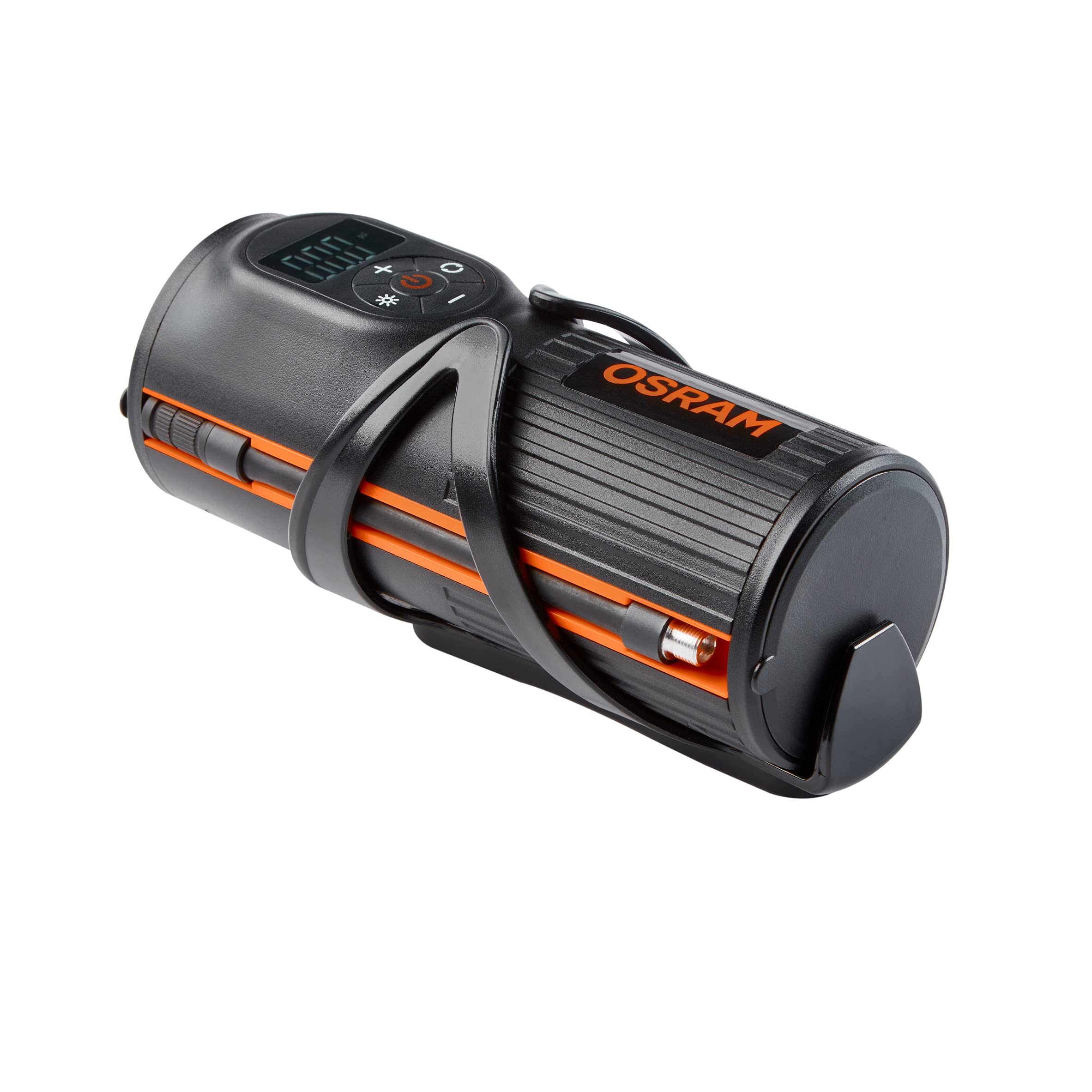 OSRAM TYREinflate 2000, kompakte wiederaufladbare Reifenpumpe mit LED Licht, tragbarer Kompressor für Reifen, Stromanschluss via USB, Reifenbefüllung in 2 Minuten
