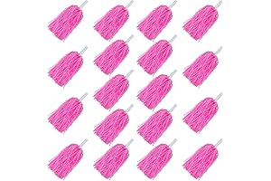 18 Pieces Pink Pom Poms for Cheerleading