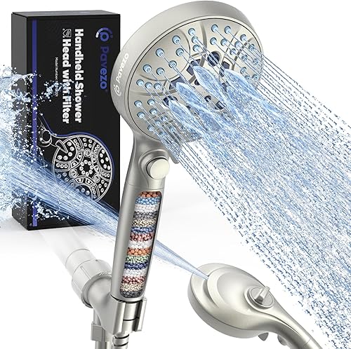 Cabezal de ducha de mano de alta presión con filtro, botón de pausa de interruptor de encendidoapagado, cabezal de ducha de 10 modos con filtros