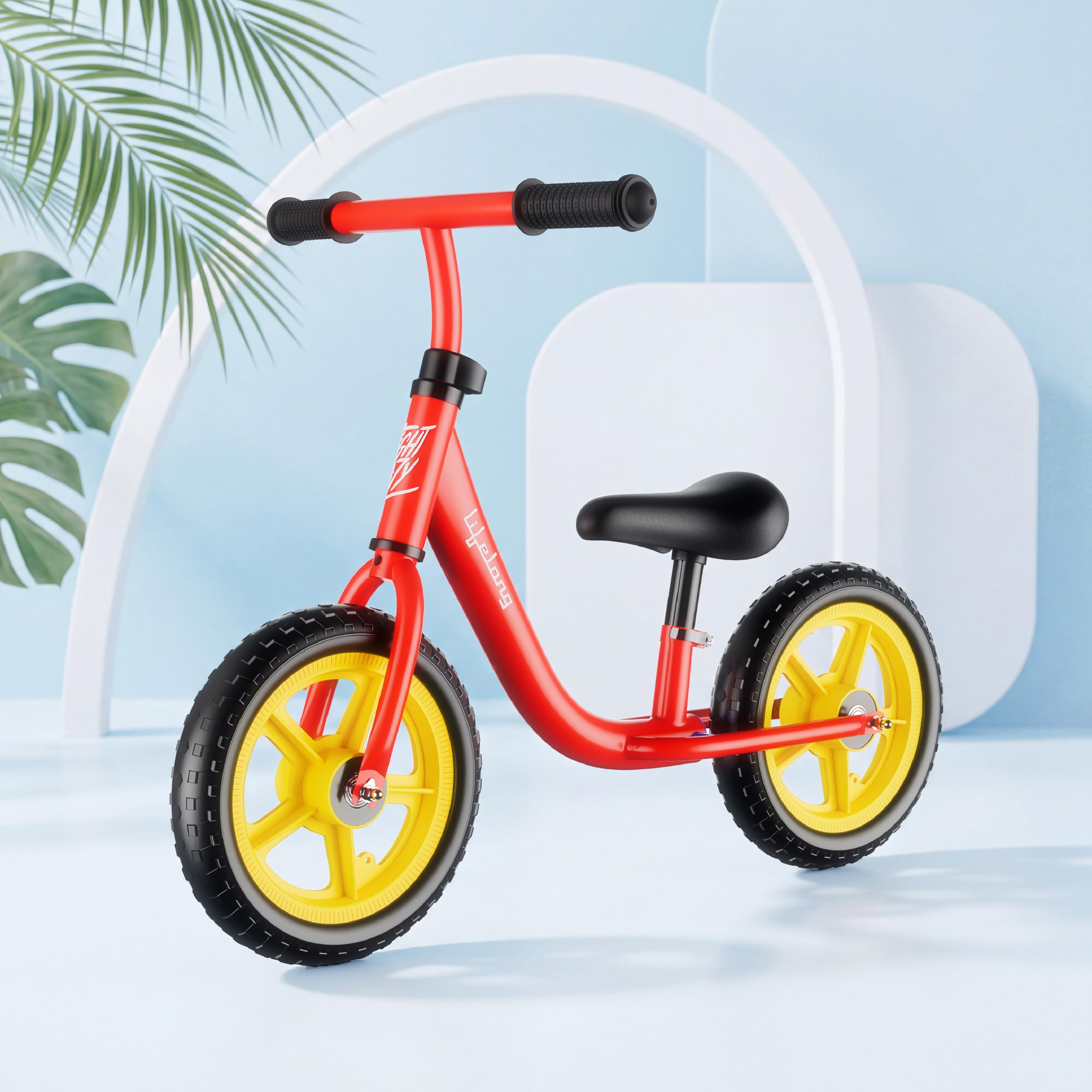 Lifelong Balance Bike for Kids 2-4 Years | Ergonomic Frame | Pedal Free Balance Bike |Crash Guard | Quick-Release Height Adjustment | Toxic Free Mag Wheels & Grip| Suitable for Girls & Boys (Red)