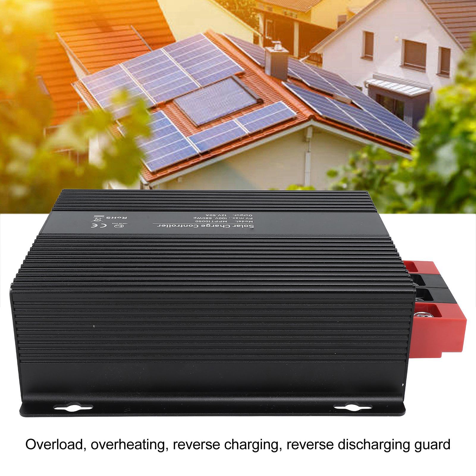 Kontroler ładowania Słonecznego 40A MPPT, Automatyczny Inteligentny Regulator 12V 24V z Wyświetlaczem LCD Ustawienie Timera z Podwójnym Portem USB, dla Systemu Paneli Słonecznych