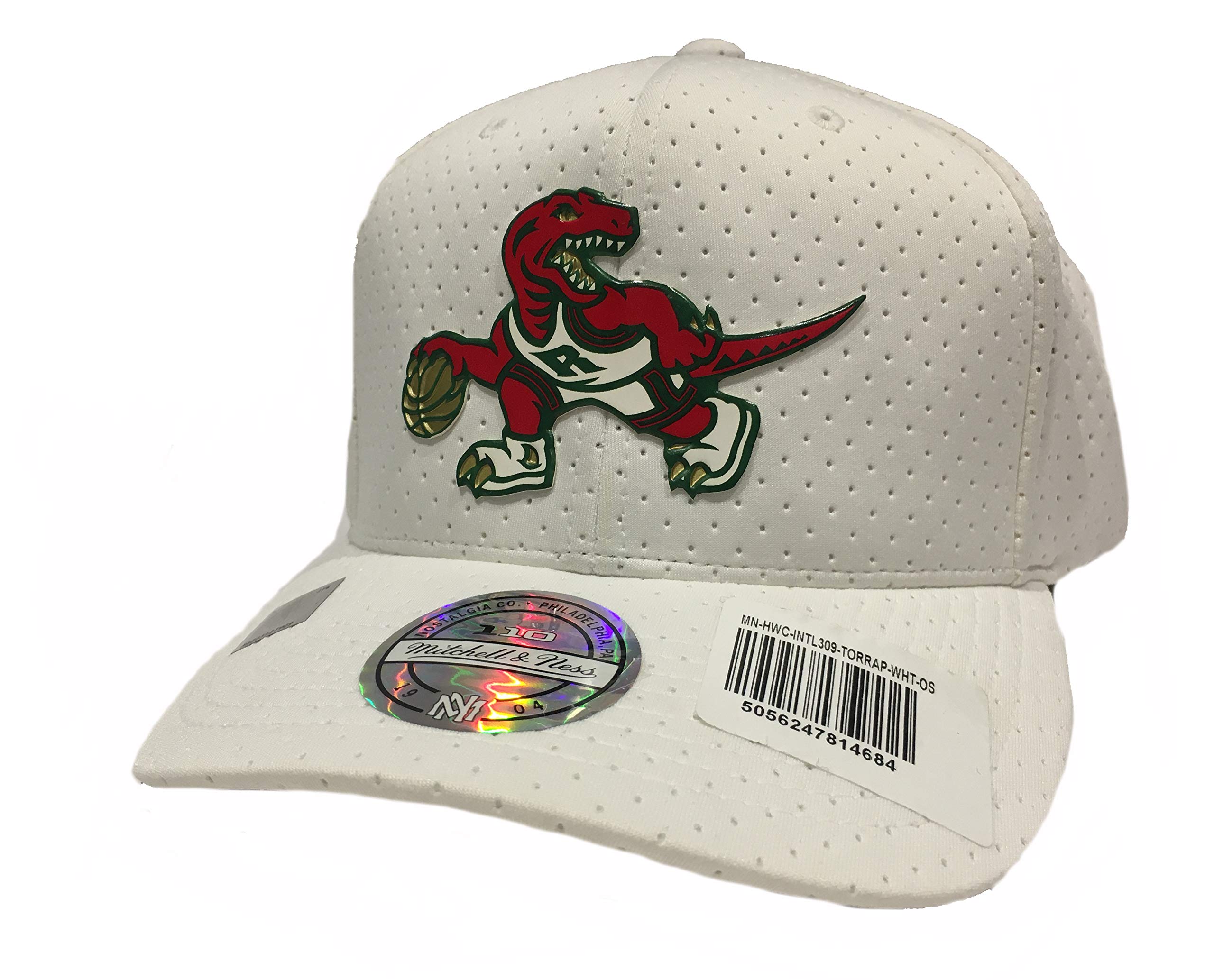Mitchell & Ness Toronto Raptors Ace White 110 Adjustable Snapback Cap (White) (One Size)