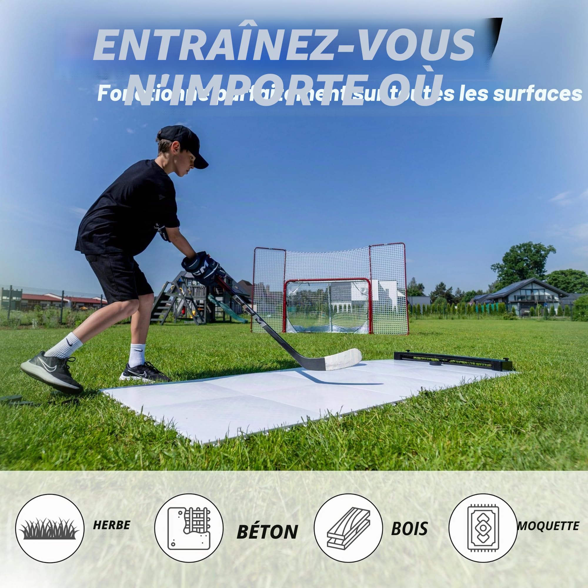 Better Hockey Extreme Dryland Dalles de sol – Panneaux de glace synthétiques pour hockey, aide à l'entraînement de qualité professionnelle pour le tir, les passes et la manipulation de bâtons