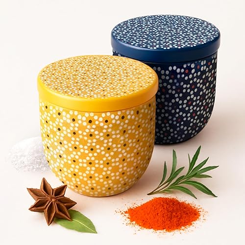 Miniatura 15 de SAL MARINA - Recipiente de cerámica de 12 onzas, para sal o especias, decoración de cocina, tarros de cerámica hechos a mano con tapas de sellado,