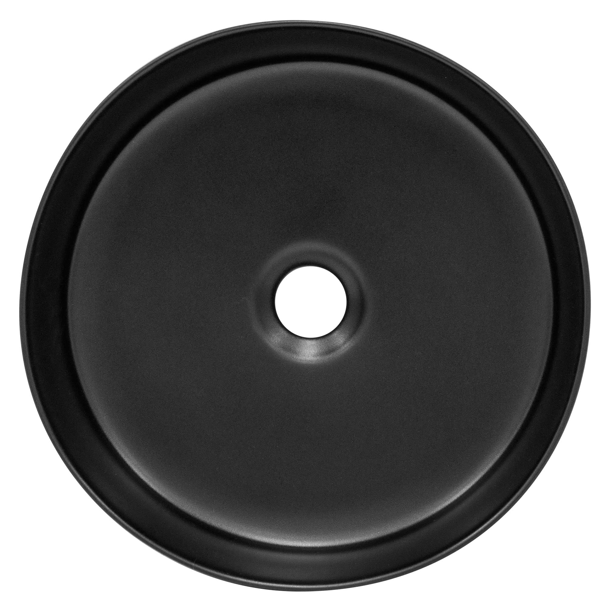 ML-Design Lavabo de Cerámica Negro Mate Redondo Ø 360 x 120 mm Con Agujero de Desagüe Lavamanos Moderno Sobre Encimera Sobremesa Pila Para Baño Aseo Fregadero Diseño Minimalista
