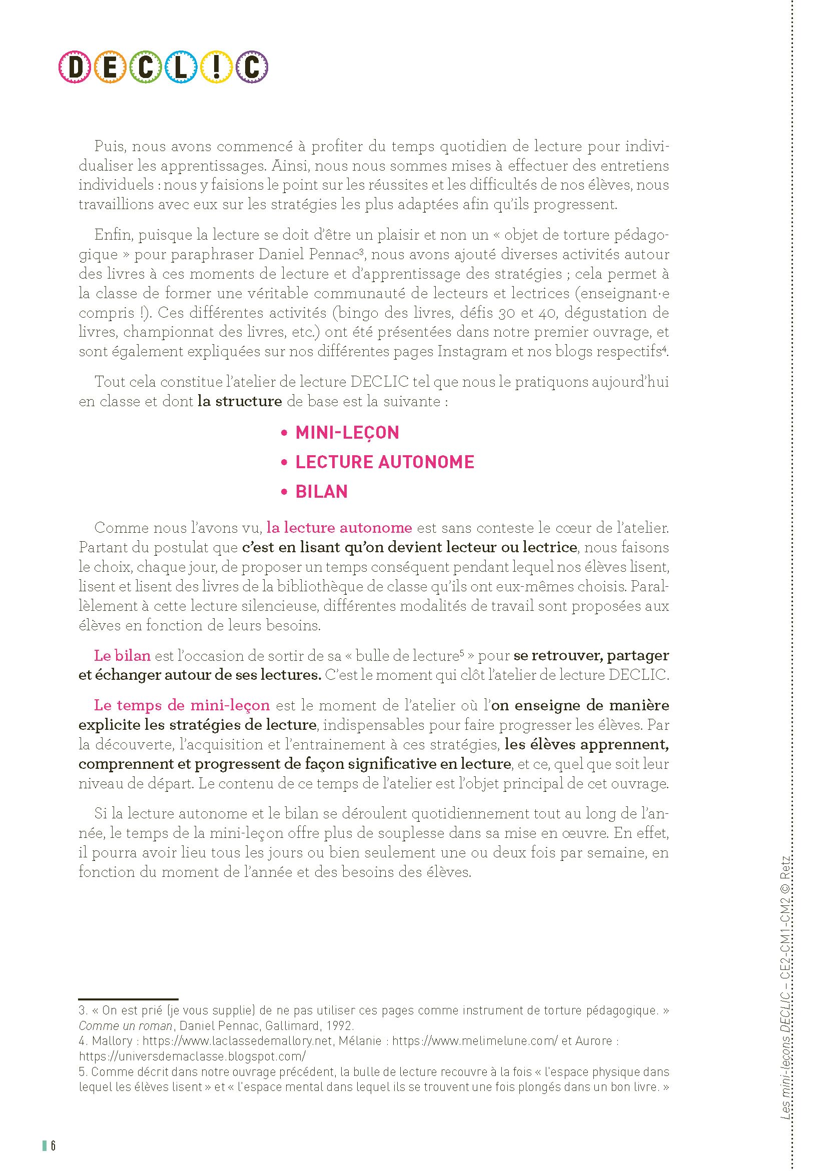 L'atelier de lecture DECLIC - Les mini-leçons CE2 - CM1 - CM2