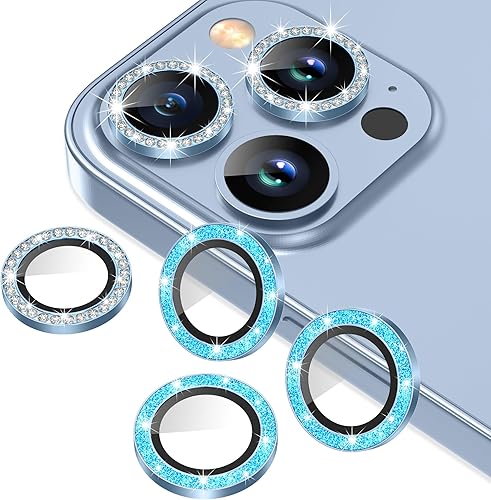 Miniatura 9 de AGVEE Paquete de 6 protectores de lente de cámara para iPhone 13 de 6.1 pulgadas13 Mini de 5.4 pulgadas, con diamantes brillantes y anillo de metal