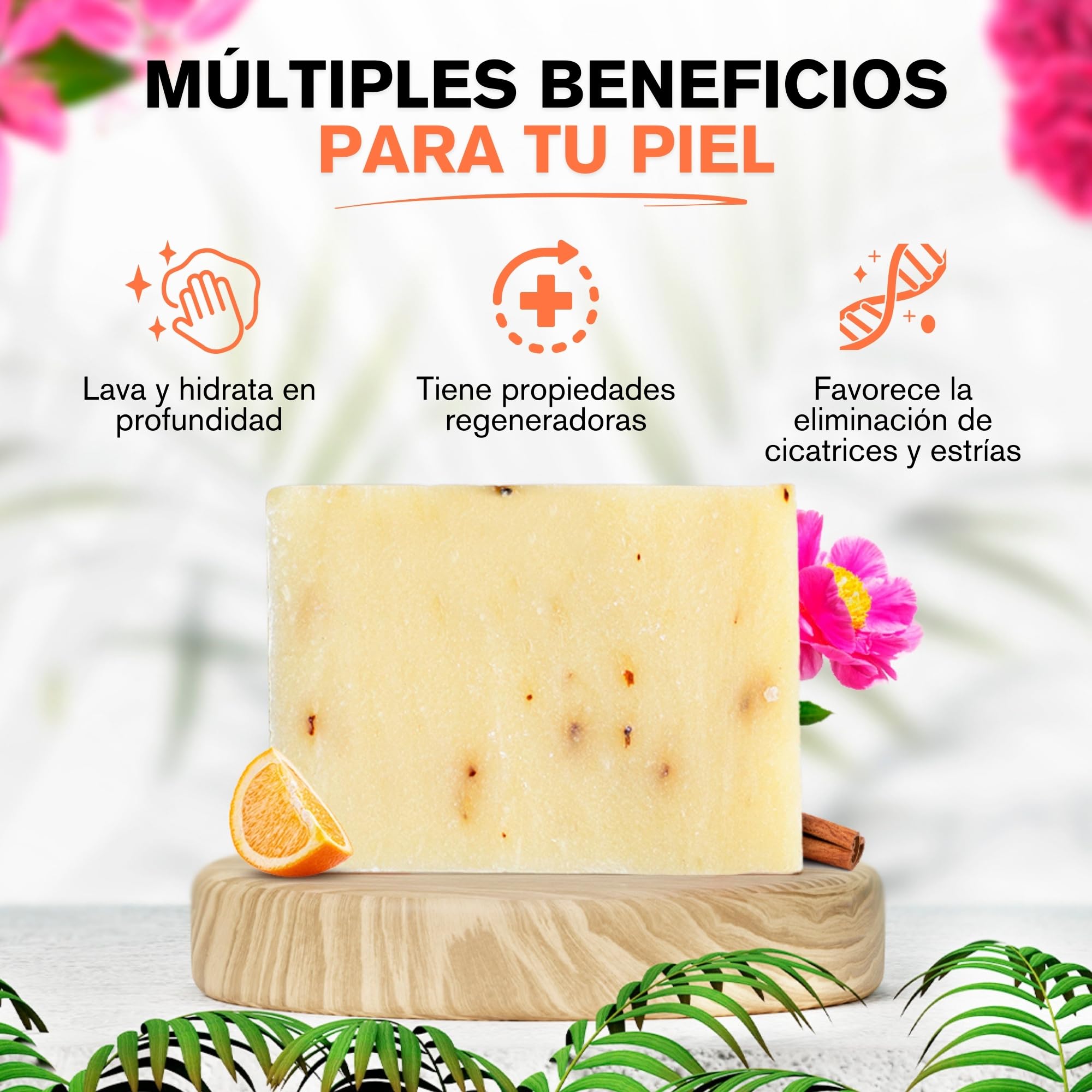100% Natural Solid Soap for All Skin Types, 100 g (Paquete de 1) - Image 3