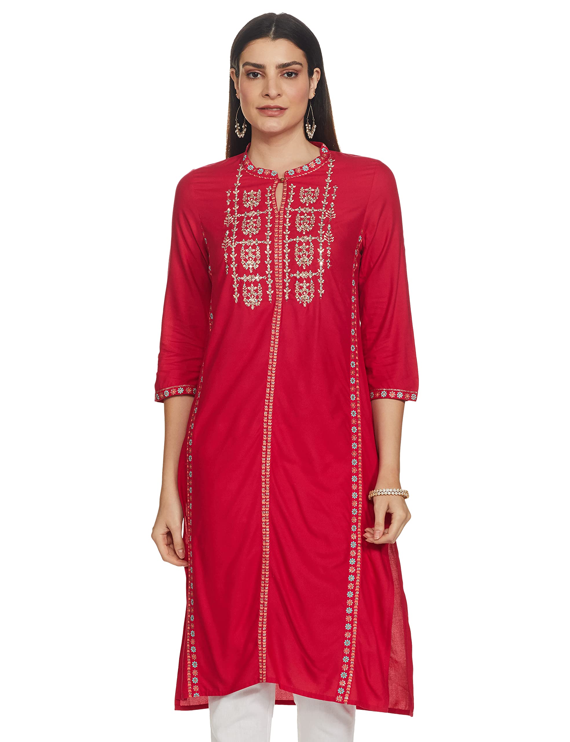 W for WomanWomen's Rayon Straight Kurta