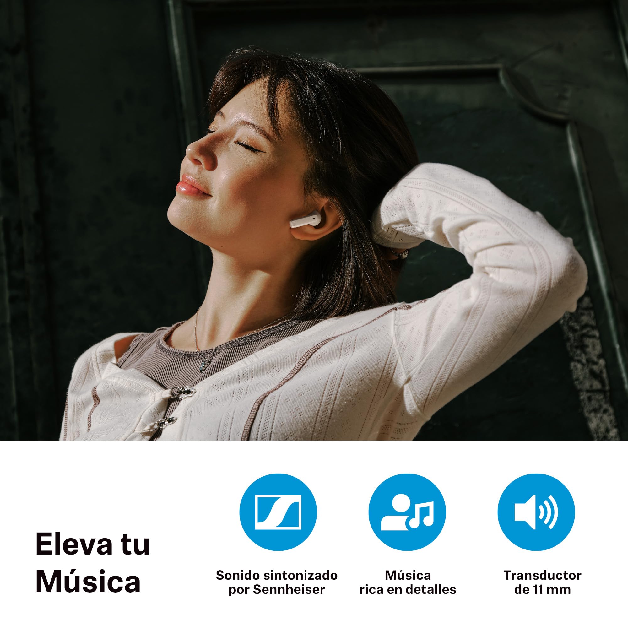 Sennheiser ACCENTUM Open Wireless - Auriculares con diseño Abierto, Sonido dinámico y Bluetooth 5.3, Resistencia a Salpicaduras IPX4, 28 Horas de autonomía y Estuche de Carga USB-C - Negro