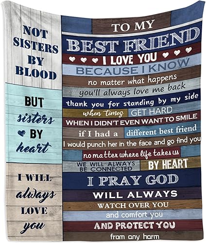 Manta para mejores amigas para mujeres, 60 x 50 pulgadas, regalos de cumpleaños para mejores amigas, regalos de amistad para mujeres, regalos de