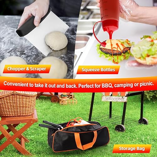 Miniatura 5 de CEKEE Blackstone - Kit de accesorios para parrilla, 141 piezas de accesorios de parrilla de acero inoxidable para Blackstone y Camp Chef, juego de