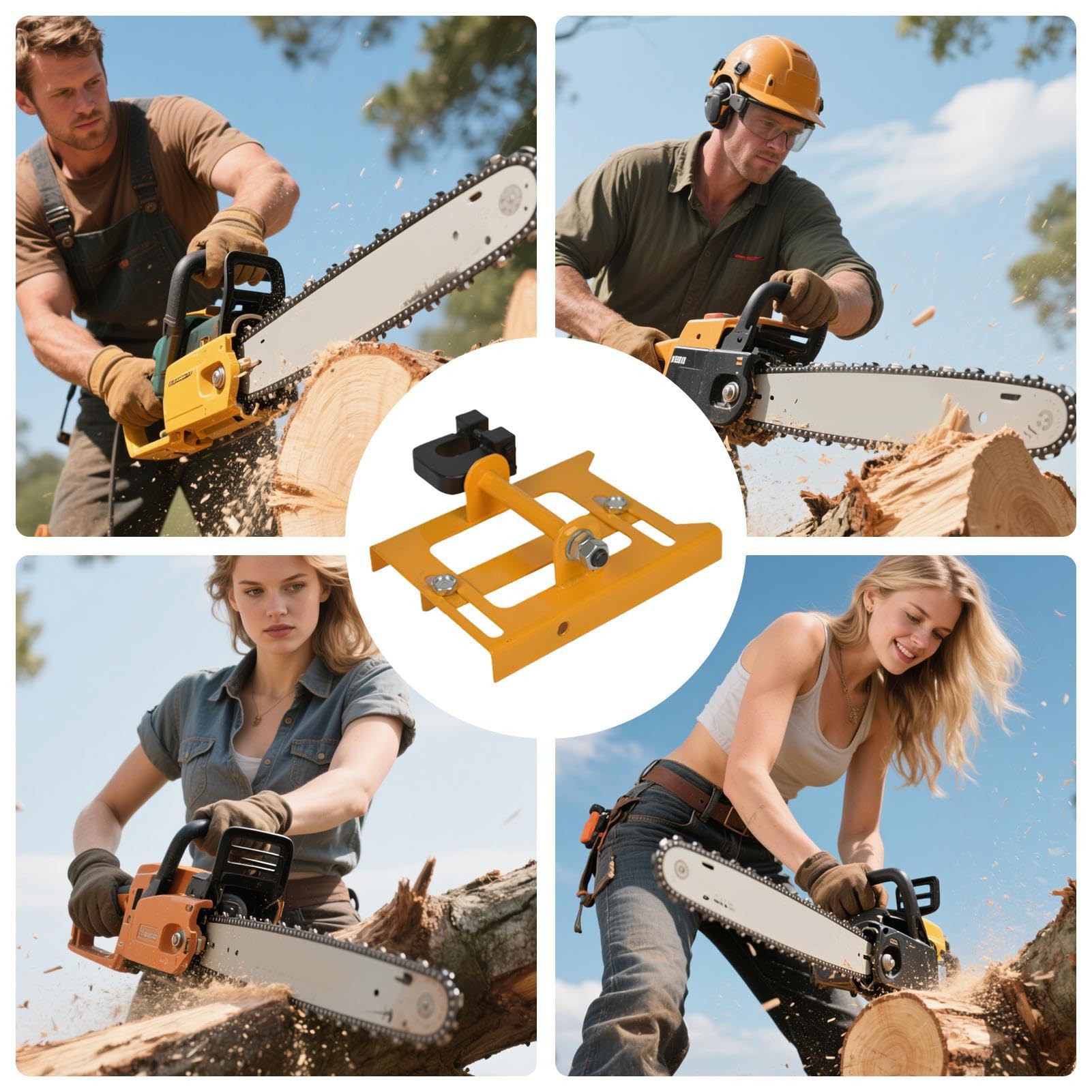 Guía de Aserradero con Motosierra Herramienta Portátil para Aserradero | Guía de Corte de Precisión Accesorio Fresado Plano Abierto para Carpinteros Constructores Interior Exterior Patio