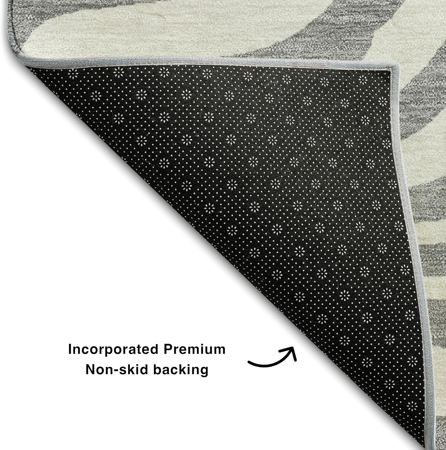 Addison Rugs Mayfield AMF1042 Gray 5' x 7'6" Indoor Premium Machine Washable Rug, Silky Soft, Easy Clean, Non Shedding, Bedroom, Living Room, Dining Room, Kitchen Rug
