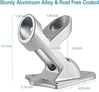 Vista 5 de Soportes de soporte para asta de bandera de 1 pulgada con accesorios para montaje en pared de casa, diámetro interior de 1 pulgada, dos posiciones