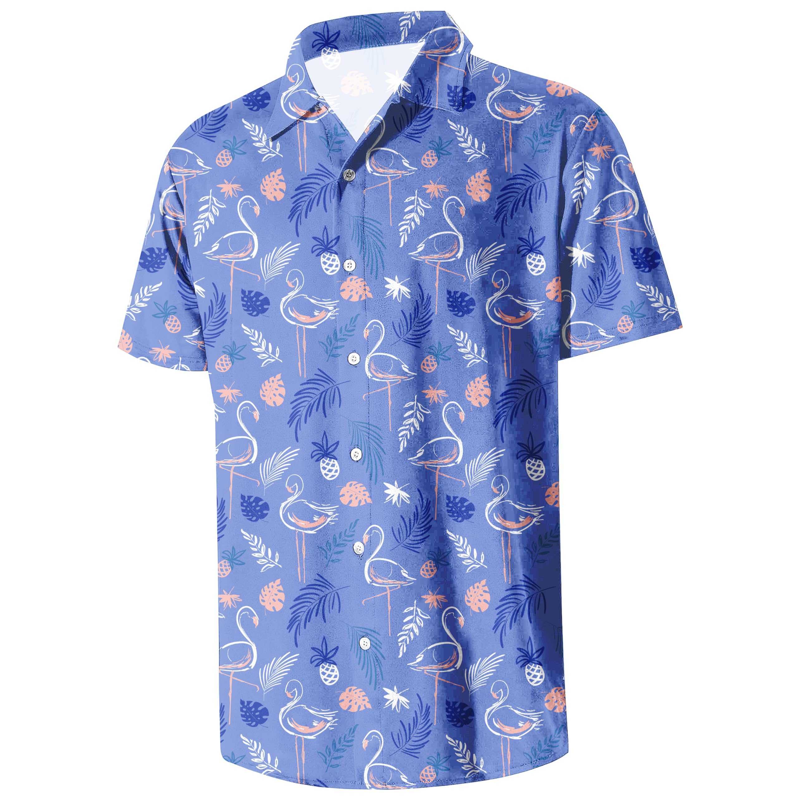 Men's Casual Button Down Shirts Regular Fit Short Sleeve Hawaiian Shirt for Men