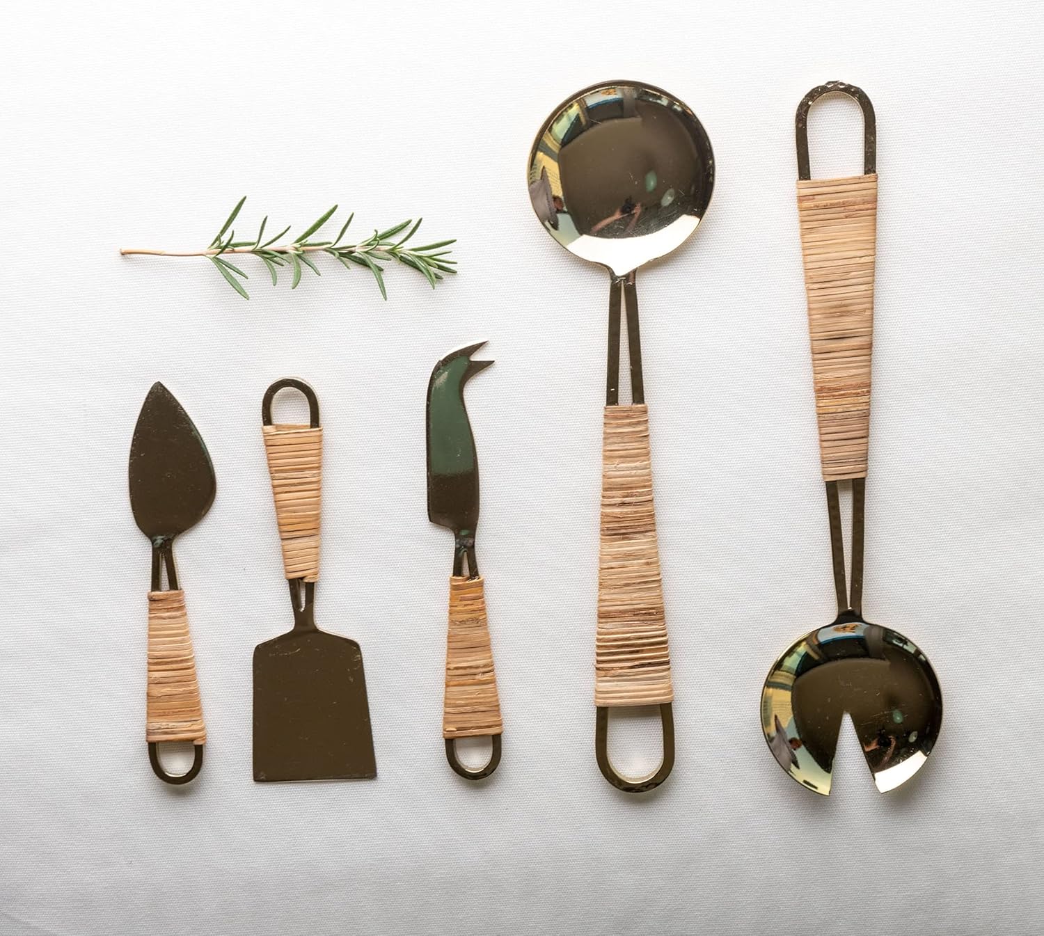 Karma Gifts, Salad Servers, Al Fresco, Raffia Wrapped
