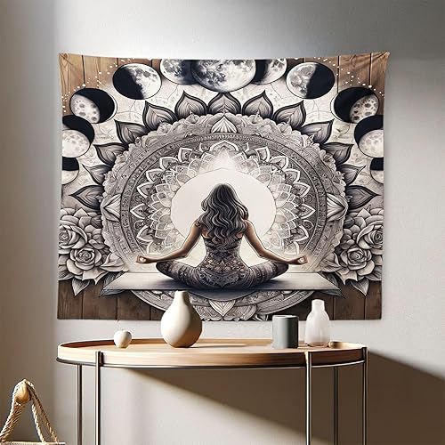 Miniatura 79 de Ambesonne Tapiz indie, estilo moderno de Memphis de los años ochenta, geométrico, abstracto, colorido, diseño de puntos, funky, para colgar en la